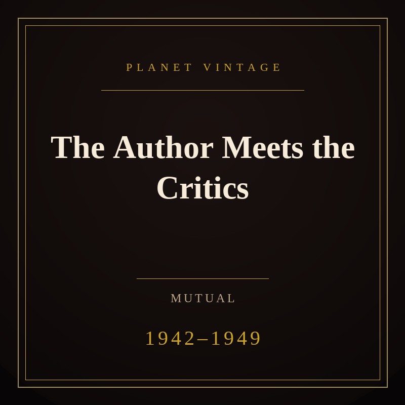 The Author Meets the Critics cover art
